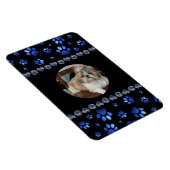 Aangepaste naam, blauwe glitter-hondenpoten magneet (Rechterzijde)