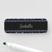 Aangepaste naam, blauwe glitter-hondenpoten naamplaatje (In situ)