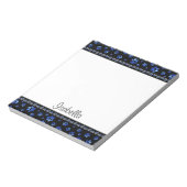 Aangepaste naam, blauwe glitter-hondenpoten notitieblok (Gedraaid)
