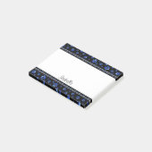 Aangepaste naam, blauwe glitter-hondenpoten post-it® notes (Schuin)