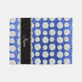 Aangepaste naam: blauwe glitter volleyballen fleece deken (Voorkant (Horizontaal))