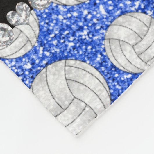Aangepaste naam: blauwe glitter volleyballen fleece deken (Hoek)