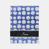 Aangepaste naam: blauwe glitter volleyballen fleece deken (Voorkant)
