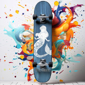 Aangepaste naam blauwe houten band skateboard