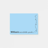 Aangepaste naam Blauwe krabbel Post-it® Notes (Voorkant)