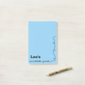 Aangepaste naam Blauwe krabbel Post-it® Notes (Op bureau)