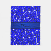 Aangepaste naam blauwe lacrosse fleece deken (Voorkant)