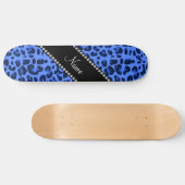 Aangepaste naam blauwe luipaard afdrukken skateboard (Horizontaal)
