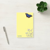 Aangepaste naam Blauwe Morpho Vlinder met Wildbloe Post-it® Notes (Kantoor)
