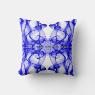 Aangepaste naam Blauwe rook Symmetrische witte Kussen