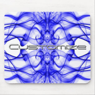 Aangepaste naam Blauwe rook Symmetrische witte Muismat