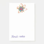 Aangepaste naam blauwe roze ventilator post-it® notes (Voorkant)