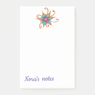 Aangepaste naam blauwe roze ventilator post-it® notes