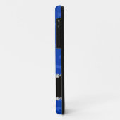 Aangepaste naam blauwe streepjes zwarte streepjes Case-Mate iPhone case (Achterkant/links)