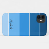 Aangepaste naam Blauwe Stripe Kleurpaletchip Case-Mate iPhone Case (Achterkant (horizontaal))