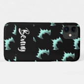 Aangepaste naam blauwe vlekken Case-Mate iPhone case (Achterkant (horizontaal))