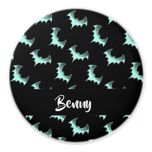 Aangepaste naam blauwe vlekken keramische knop (Voorkant)