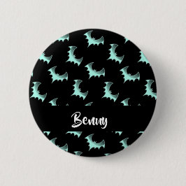 Aangepaste naam blauwe vlekken ronde button 5,7 cm