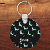 Aangepaste naam blauwe vlekken sleutelhanger (Voorkant)