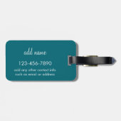 Aangepaste naam blauwgroen en groene kleurrijke ch bagagelabel (Achterkant horizontaal)