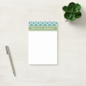 Aangepaste naam Bleek blauw Quatrefoil Patroon Post-it® Notes (Kantoor)