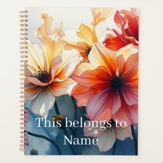 Aangepaste Naam Bloem Planner (Voorkant)