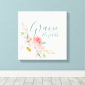 Aangepaste naam Bloemen Kwekerij teken Canvas Afdruk (Insitu (Houten vloer))