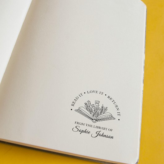 Aangepaste naam Bloemenboekenliefhebber Leraar Rubberstempel
