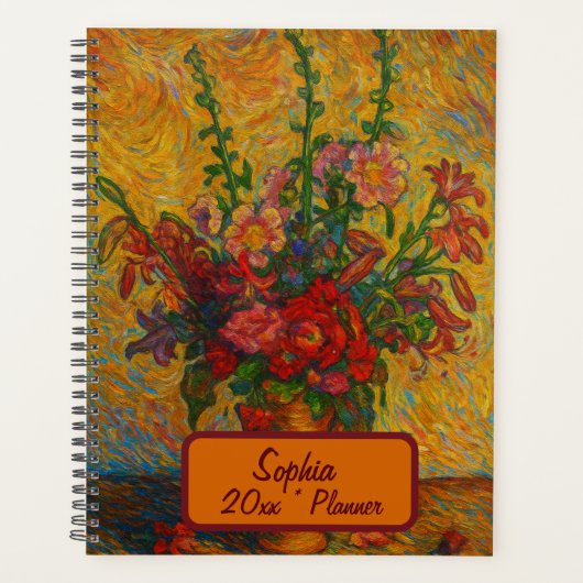Aangepaste naam  bloemenplanner planner (Voorkant)