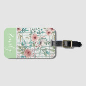 Aangepaste Naam  Bloemenrooster Bagagelabel (Voorkant (horizontaal))