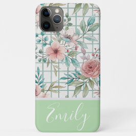 Aangepaste Naam  Bloemenrooster iPhone 11 Pro Max Hoesje