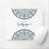 Aangepaste Naam Bloemharmonie Grijs Monotone Manda Muismat (Met muis)