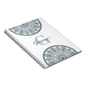 Aangepaste Naam Bloemharmonie Grijs Monotone Manda Notitieboek (Rechterzijde)