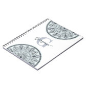 Aangepaste Naam Bloemharmonie Grijs Monotone Manda Notitieboek (Linkerzijde)