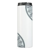 Aangepaste Naam Bloemharmonie Grijs Monotone Manda Thermosbeker (Achterkant)