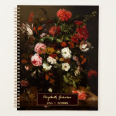 Aangepaste Naam  Bloemkunst Goud Monogram 2026 Planner (Voorkant)