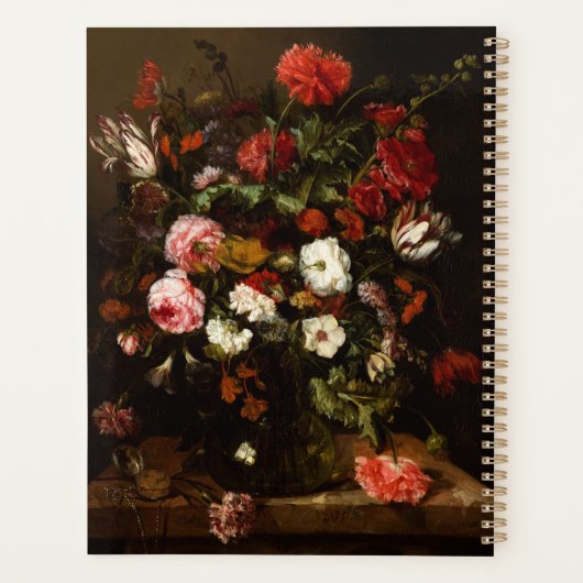 Aangepaste Naam  Bloemkunst Goud Monogram 2026 Planner (Achterkant)