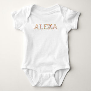 Aangepaste naam bloemletters baby romper