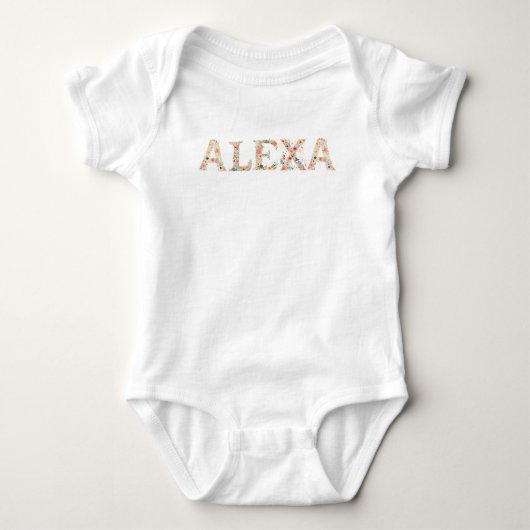 Aangepaste naam bloemletters baby romper (Voorkant)