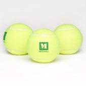 Aangepaste naam blote groene Initiaal monogram Tennisballen (Multi)