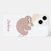 Aangepaste naam Blush Glitter Cute Case-Mate iPhone Case (Achterkant (horizontaal))