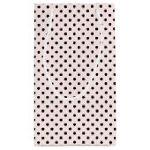 Aangepaste naam Blush roze | Zwarte poladots patro Klein Cadeauzakje (Achterkant)