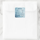 Aangepaste naam Boek Bord Fun Pirate Quote Vierkante Sticker (Tas)