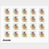 Aangepaste naam, Boek Bord Robin Sticker (Vel)