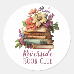 Aangepaste naam boekenclub ronde sticker