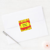 Aangepaste naam: boekplaat Funny Yellow Rabbits Vierkante Sticker (Envelop)