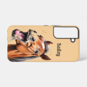 Aangepaste naam Boerderij Animal Horses Horse Samsung Galaxy Hoesje (Achterkant horizontaal)