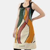 Aangepaste naam Boho Abstract Aardse Moderne Keuke Schort (Insitu)