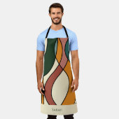 Aangepaste naam Boho Abstract Aardse Moderne Keuke Schort (Gedragen)