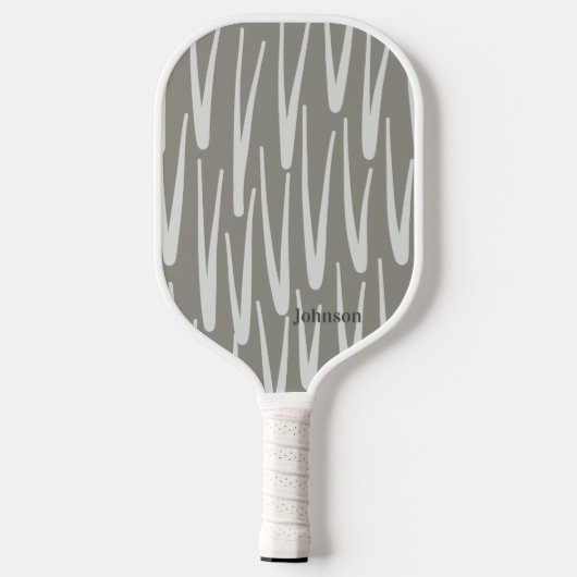 Aangepaste naam Boho Gray en White Pattern Pickleball Paddle (Achterkant)